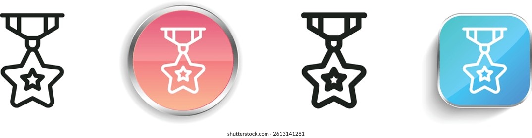 medal icon. Thin Linear, Regular and Button Style Design Isolated On White Background