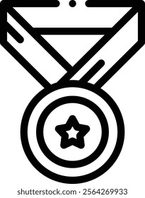 medal icon. Thin Linear Style Design Isolated On White Background
