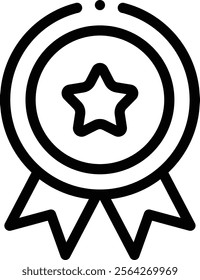 medal icon. Thin Linear Style Design Isolated On White Background