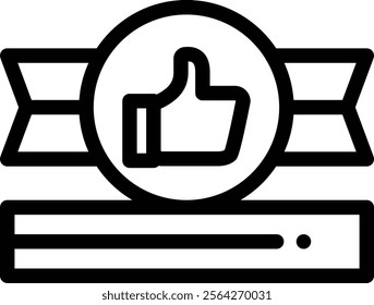 medal icon. Thin Linear Style Design Isolated On White Background