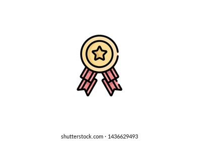 Medal icon in trendy flat style isolated on white background. Medal symbol. Vector illustration