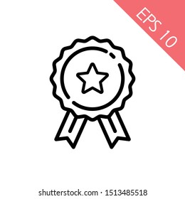Medal Icon in trendy flat style isolated on grey background. Medal symbol for your web site design, logo, app, UI. Vector illustration, EPS10, Premium.