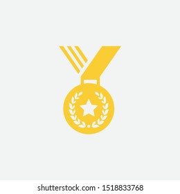 Medal Icon in trendy flat style isolated on grey background. Medal symbol design, logo, app, UI. champion Vector illustration.