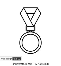 Medal Icon in trendy flat style isolated on white background. Medal symbol for your web site design, logo, app, UI. Vector illustration.