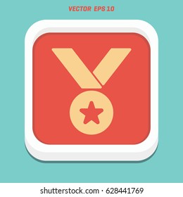 Medal Icon in trendy flat style isolated 