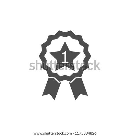 Medal icon. Trophy symbol. Vector illustration, flat design.