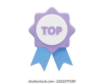Medal icon vector 3d rendering illustration