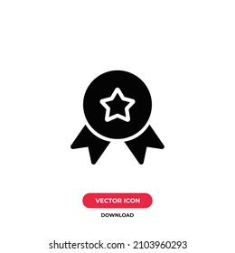 Medal icon vector. Badge sign