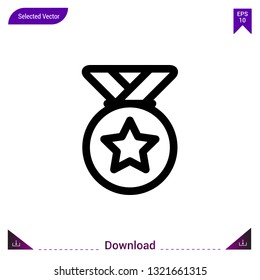 medal icon vector . Best modern, simple, isolated, application ,motivation icons, logo, flat icon for website design or mobile applications, UI / UX design vector format