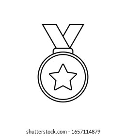 Medal icon vector black vector