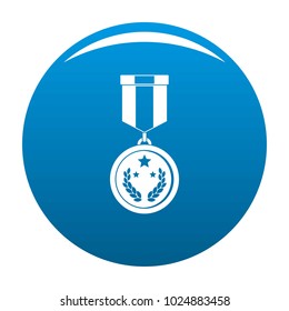 Medal icon vector blue circle isolated on white background 