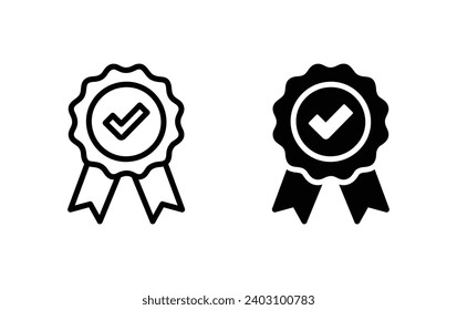 medal icon vector, certificate sign vector for web site Computer and mobile app