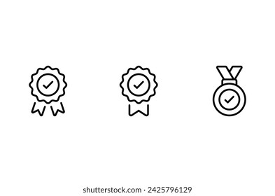 medal icon vector, certificate symbol icon