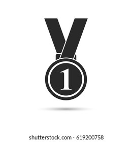 Medal icon, vector first place symbol.