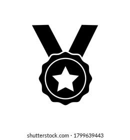 Diseño plano vectorial de icono de medalla