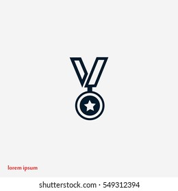 medal icon vector, flat design best vector icon