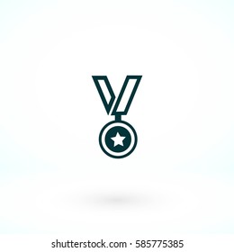 medal icon vector, flat design best vector icon
