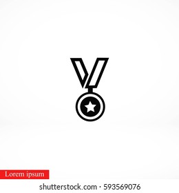 medal icon vector, flat design best vector icon