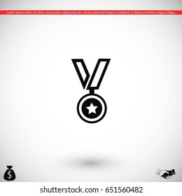 medal icon vector, flat design best vector icon