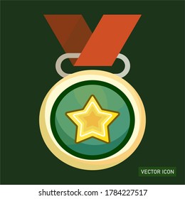 
icono de medalla. medalla vectorial de estilo plano.
