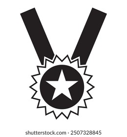 Medal icon vector. flat style with medal vector on white background. Vector illustration.