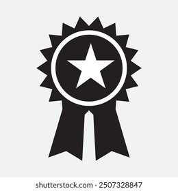 Symbolvektor der Medaille. flacher Stil mit Medaillenvektor auf weißem Hintergrund. Vektorgrafik.