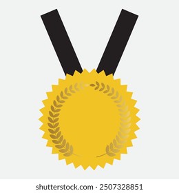 Vector de icono de medalla. estilo plano con Vector de medalla sobre fondo blanco. Ilustración vectorial.