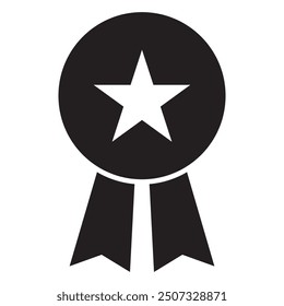 Vector de icono de medalla. estilo plano con Vector de medalla sobre fondo blanco. Ilustración vectorial.