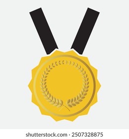 Medal icon vector. flat style with medal vector on white background. Vector illustration.
