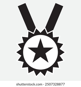 Medal icon vector. flat style with medal vector on white background. Vector illustration.