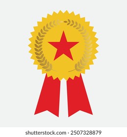 Symbolvektor der Medaille. flacher Stil mit Medaillenvektor auf weißem Hintergrund. Vektorgrafik.