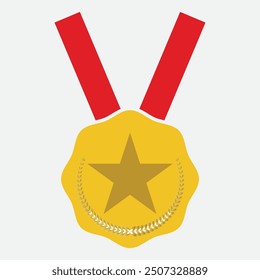 Medal icon vector. flat style with medal vector on white background. Vector illustration.
