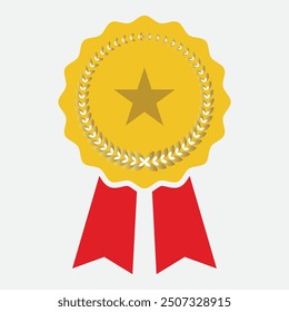 Medal icon vector. flat style with medal vector on white background. Vector illustration.