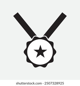 Medal icon vector. flat style with medal vector on white background. Vector illustration.