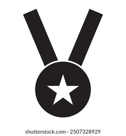 Medal icon vector. flat style with medal vector on white background. Vector illustration.