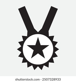 Medal icon vector. flat style with medal vector on white background. Vector illustration.