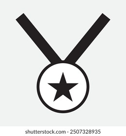 Medal icon vector. flat style with medal vector on white background. Vector illustration.