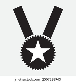 Medal icon vector. flat style with medal vector on white background. Vector illustration.