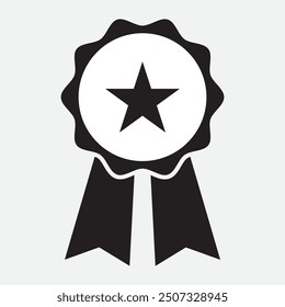 Vector de icono de medalla. estilo plano con Vector de medalla sobre fondo blanco. Ilustración vectorial.