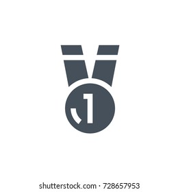 medal icon vector. medal glyph style design