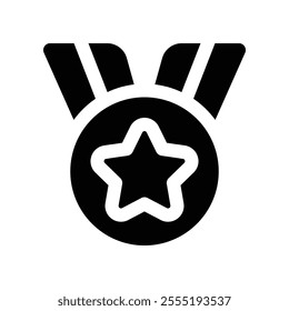 medal icon. vector glyph icon for your website, mobile, presentation, and logo design.
