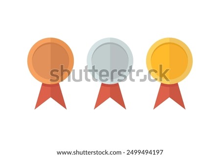 medal icon vector, gold, silver, bronze medal icon