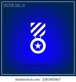 Icono de Medalla. Ilustración del vector, EPS10.