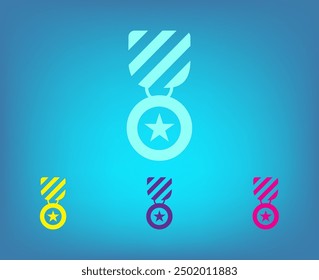 Icono de medalla. Ilustración vectorial, EPS10.