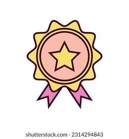 Medal Icon Vector Illustration. Medal Lineal Color Icon