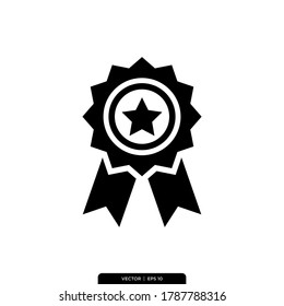 Plantilla de logotipo de Ilustración de vectores de iconos de medallas 