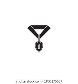 Diseño del logotipo de la ilustración del vector del icono de la medalla