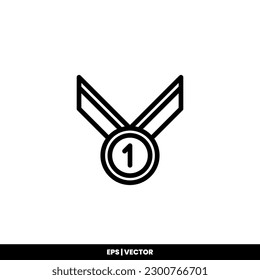 Medal icon vector illustration logo template for many purpose. Isolated on white background.