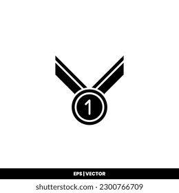 Medal icon vector illustration logo template for many purpose. Isolated on white background.