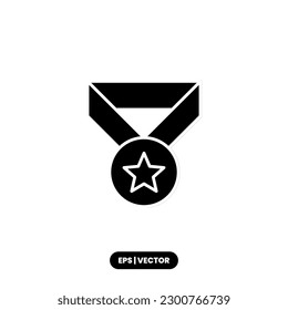 Medal icon vector illustration logo template for many purpose. Isolated on white background.